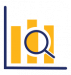 line chart icon with magnifying glass